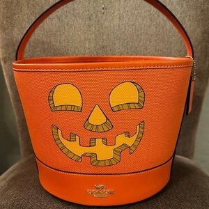 Coach Orange Halloween Jack-o-lantern Pumpkin Bag